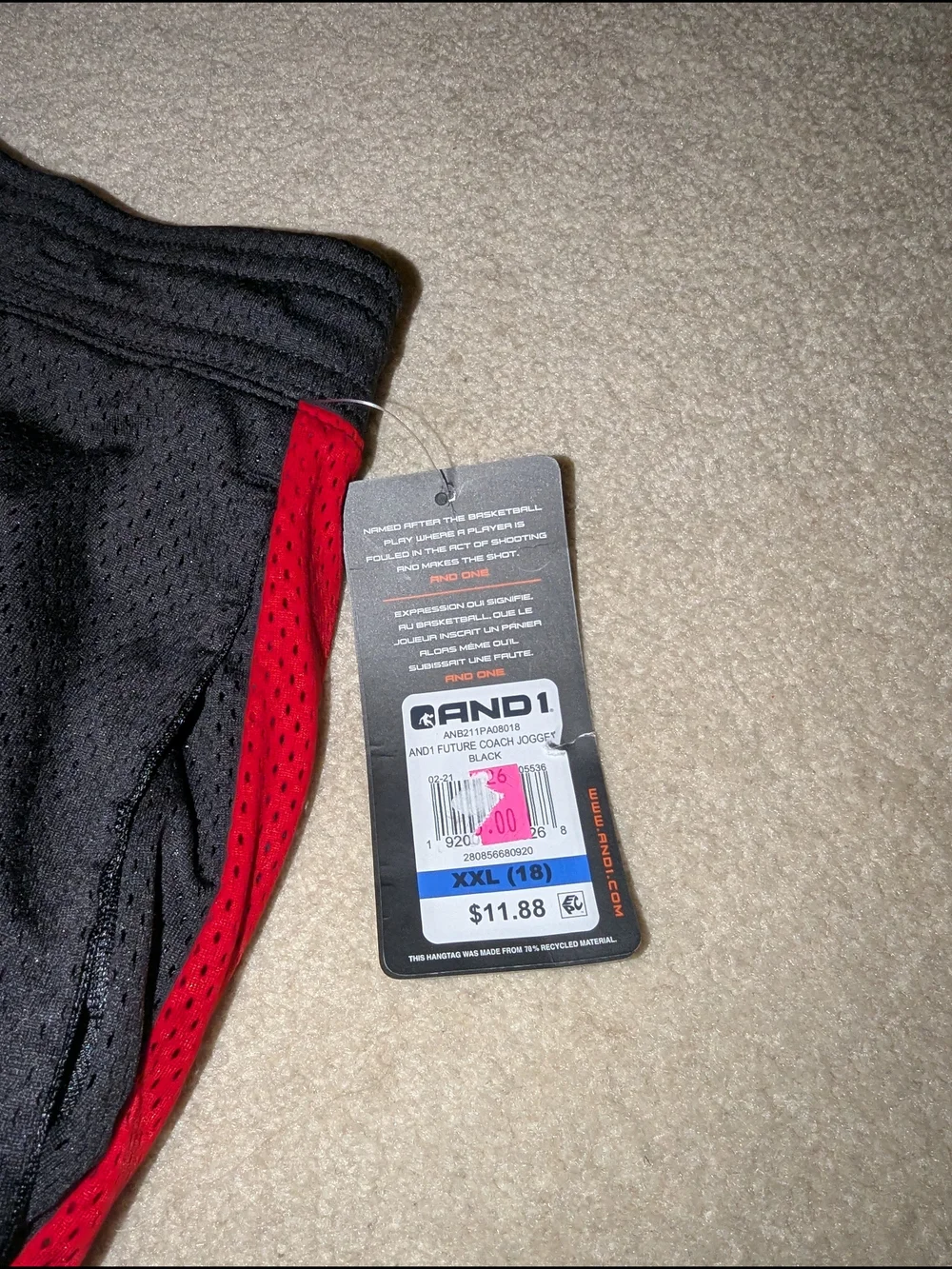 Nwt And1 Black Athletic Boys Pants